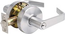 Master Lock Keyed Entry Door Lock, Brushed Chrome Finish Commercial Door Handle, Interior or Exterior Lever Style Locking Door Handle, SLCHKE26D