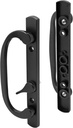 Prime-Line C 12808 Mortise Style Sliding Patio Door Handle Set - Replace Old or Damaged Door Handles, Black Diecast, Non-Keyed, Fits 3-15/16 In. Hole Spacing (1 Set)