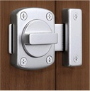 Bolt Latch Bedroom Anti-Lock Buckle Bedroom Door Lock Anti-Theft Door Lock Safety Push-Pull Exposed Bathroom Door Bolt, Suitable for All Kinds of Swing Doors (Brushed Silver)