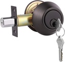 Gobrico Double Cylinder Deadbolts Keyed on Both Sides Home Door Locking round Knobs Locks Oil Rubbed Bronze Keyed Different Door Handles 5 Pack