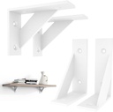 SOGAL Small Shelf Bracket, with 4 Mounting Ways Wall Mounted Shelf Bracket,White Shelf Brackets 3 Inch X 4 Inch 4Pack
