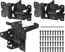 Uxcell 2Pcs Self Closing Gate Hinges and Gate Latch Hardware Kit for Wooden or Vinyl Fence Gate, with Slef-Tapping Screws and Adjuster Tool, Black