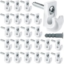 24 Pack White down Wall Clip Closet Shelves Clips Wire Shelf Loop Clips Plastic Heavy Duty Wire Shelf Brackets Included Clips Screws and Expansion Tubes for Wire Closet Shelving