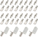 60 Pieces Shelf Bracket Pegs Stainless Steel Shelf Pins Support, Nickel Plated Shelf Pins, 3 Styles