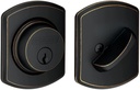 Schlage B60 N GRW 716 Deadbolt with Greenwich Trim Keyed 1 Side, Highest Residential Security, Aged Bronze