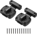 Uxcell Rotate Bolt Latch, Zinc Alloy Security Door Lock Gate Latches for Cabinet Furniture Bathroom Window, 2.2X1.6" Black 2Pcs