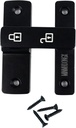 MINMHDONGX-180 Degree Switch Inner Door Lock Latch Sliding Door Latch Door Lock for inside Easy to Install on One-Way Door Drawer Double Door Lock (Luminous Black)