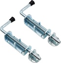 Heavy Duty Spring Loaded Latch Pin, Galvanized Steel Sliding Barrel Bolt Latch for All Kinds of Gate/Doors, Thickened Interior and Outdoor Latch (2, 8.6Inch)