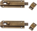 2Pack Brass Sliding Latch Vintage Sliding Latch Slide Locks for inside Door Bathroom Stall Door Latch Bathroom Stall Door Latch (Bronze Color)