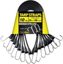 15'' Rubber Bungee Cords Heavy Duty Outdoor with 27" Max Stretch & over 176 Lbs Load, 100% EPDM Black Bungee Straps with Standard S Hooks for Cargo, Tarps, Truck, Motorcycle, Weatherproof (30 Pack)