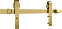 National Hardware, 72 In, Brushed Gold N700-006 Interior Sliding Barn Door Hardware One Piece Designer Kit with Soft Close