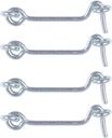 Uxcell 2.5 Inch Cabin Hook, Eye Latch Privacy Hooks Door Lock Plating Finish for Gate Shutters Window Slide Barn Shed Door 4 Pack