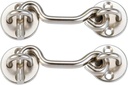 (2 Pack) 4" Privacy Hook and Eye Gate Latch Easy Lock for Sliding Barn Door, Satin Brushed Nickle