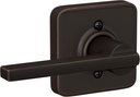 Schlage F170 LAT 716 LFL Latitude Door Lever with Laflin Trim, One-Sided Non-Turning Dummy Handle, Aged Bronze