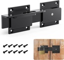 Flip Gate Latch Lock with Padlock Hole, 3.5Mm Aluminum Alloy Gate Latch for Outdoor Wooden Fence, Adjustable Door Latch for Swing Open Gate,Barn Door,Shed,Double Gate,Vinyl Fence,Yard - 6.9"
