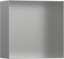 Hansgrohe Xtrastoris Minimalistic Recessed Wall Niche with Open Frame 12"X 12"X 5.5" in Brushed Stainless Steel, 56079800