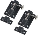 2Pairs Barrel Bolt Lock Keyless Sliding Latch for Indoor Outdoor Use Cabinet Door Entry Gate Garden Fence (2-Inch Black)