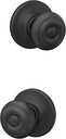 Schlage F10 GEO 622 COH Georgian Door Knob with Cohen Trim, Hall & Closet Passage Lock, Matte Black