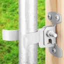 2Pcs 1-3/8" Wall Mount Chain Link Fork Gate Latch Flat Back, Gate Fork Latch with Hole for Padlock, Chain Link Fence Latch Lock for Fence Gates Farms, Mounts to Post or Wall, Silver