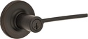 Ladera round Keyed Entry Lever Featuring Smartkey Security in Venetian Bronze