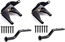 2 Set Bulldog Hardware Self-Locking Gate Latch - Post Mount Automatic Gravity Lever for Wood Fence Gate Latches - Black Finish Steel
