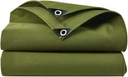 16Oz Canvas Tarps Heavy Duty Finished Size 16 X 20FT Outdoor Multipurpose Tarps Uv/Tear/Wear Resistant Tarpaulin Green Tarp Cover for Car Boat Camping Firewood, W/Grommets