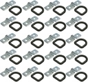 The ROP Shop | 20-Pack 3/8" Steel D Rings & Brackets Tie down Rope Flatbed Trailer Camper RV