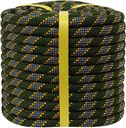 Double Braided Arborist Rope -1/2 Inch X 150 Feet Polyester Rope- High Strength Climbing Rope for Adults & Kids Tree Work, Halyard, Sailing(Armygreen)