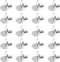 Medsuo 20Pcs 5Mm Shelf Support Pegs L Shape Solid Metal Furniture Shelf Bracket Pegs Pins for Kitchen Cabinet Bookcase Closet Wardrobe Cupboard Wood Glass Shelves Supports - Silver