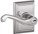 SCHLAGE F51A FLA 625 ADD Flair Lever with Addison Trim Keyed Entry Lock, Bright Chrome