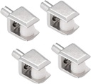 Uxcell Glass Shelf Brackets, 4Pcs Zinc Alloy Glass Shelf Clamp Pegs Support Clip Shaft Mount for 5-8Mm Thickness