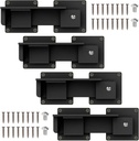 Flip Gate Latch Lock, Heavy Duty Aluminum Alloy Gate Latch, Adjustable Door Latch for Sliding and Swing Open Door, Outdoor Gate, Wooden Fence, Barn Door, Shed, Garage, Yard, Horse Stall (4 Pcs-Black)