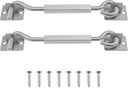 Create Idea 2Pcs Door and Window Hook Stainless Steel Door Latch Lock Heavy Duty Eye Latch Lock Accessories for Locking Windows Garage Door Silver