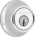 Kwikset 660 Deadbolt Deadbolt Lock, Polished Chrome round Exterior Keyed Front Entry Door, Single Cylinder Dead Bolt