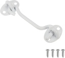PATIKIL 4 Inch Hook Eye Latch, Carbon Steel Privacy Hook and Eye Latch Gate Latch Lock for Window Sliding Door Barn Door, White