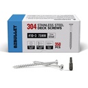 #10 X 3 Inch 304 Grade Stainless Steel Deck Screws Wood Screws, Flat Head T25 Star Drive, Type 17 Auger Tip with a Free T25 Star Drive Bit for All Outdoor Wood Construction（350 Pcs/4.93 Lbs）