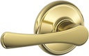 Schlage F10 VLA 505 605 16-080 10-027 134 N N SL Avila Hall and Closet Lever, Bright Brass