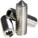 Socket Set Screw, Cone Point, 4-40 X 1/4", Stainless Steel, 18-8, Hex Socket Drive (Quantity: 100) Coarse Thread, 4 Grub/Blind/Allen/Headless Screw, Length: 1/4 Inch