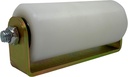 Slide Gate Guide Roller 6” Rear Post Welded Assembly Heavy Duty anti Tipping Sealed Ball Bearing Sliding Rolling Gates Guider White UHMW Hard Nylon with C Bracket - Eagle EG098