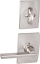 Schlage Lock Company F94LAT619CEN Latitude Lever Dummy Interior Pack with Deadbolt Cover Plate, Satin Nickel