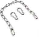 Gate Chain Lock for Outdoor Fence,20 in Door Chain Lock Stainless Steel Gate Chain Lock with Carabiners Gate Latches Lock Metal Gate Chain Link Fence Chain for Yard Pet Cages,Horse Cow Corral Supplies