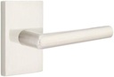EMTEK Modern Rectangular Rosette Privacy Set with Matching Finish Stuttgart Lever - Choice of Left/Right Handing and 7 Finishes - 5212STURHUS15 - Right Handed (RH) - Satin Nickel (US15)