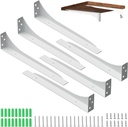 Mrodx 7.8 Inch Heavy Duty Shelf Brackets,6 Pack Floating Shelf Bracket, 90 Degree L Brackets for Shelves,For Wooden Board Hanging Support