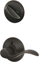 Schlage F59 ACC 716 LH Accent Interior Left-Handed Lever with Deadbolt, Aged Bronze (Interior Half Only)