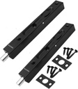 Szhdxsy 2-Pack Hidden Latch & Bolt 304 Stainless Steel 8 Inch(202Cm) Security Door Bolt Latch, Double Door Lever Action Flush Bolt Latch, French Door Slide Bolt Lock,Black