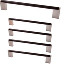 Design House 189498-BSN Stone Ridge Cabinet and Drawer Pull, 5-Inch (128Mm) Center to Center, Matte Black and Satin Nickel, 5-Pack