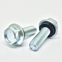(100 Pieces) 5/16-18X3/4" Grade 8 Hex Flange Grain Bin Bolts Screws Rubber Washer UNC Coarse Full Threads Zinc Clear