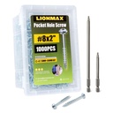 LIONMAX Pocket Hole Screws 2 Inch, 1000 PCS Interior Pocket Screw #8 X 2", Coarse Thread, Square Drive, Washer Head, Zinc Plated Pocket Hole Screws, 150MM Drive Bit Included