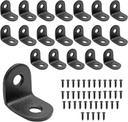 Waziaqoc 20Pcs L Brackets Corner Brace, Stainless Steel Right Angle Joint Shelf Bracket Heavy Duty Small Brackets for Wood Shelves Dressers Chairs(0.7 X 0.7 Inch)