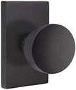 EMTEK Modern Rectangular Rosette Passage Set with Matching Finish Laurent round Knob - Choice of 7 Finishes - 5112LAUUS19 - Flat Black (US19)